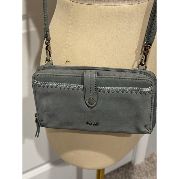 The Sak Handbags - Women's The Sak Gray green Leather Crossbody Wallet One Size